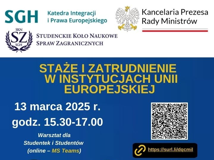 Praca w instytucjach Unii Europejskiej - WEBINARIUM - 13 marca 2025 r., godz 15.30