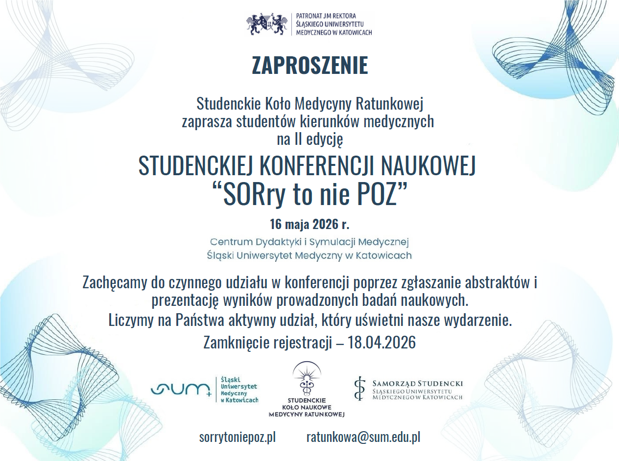 Zaproszenie na II Studencką Konferencję Naukową SORry to nie POZ